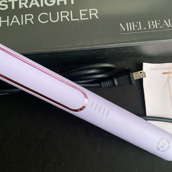 Miel Beauty Hair Temp controlled straightener, NWT MSRP $150, color in Lavender - Picture 2 of 6